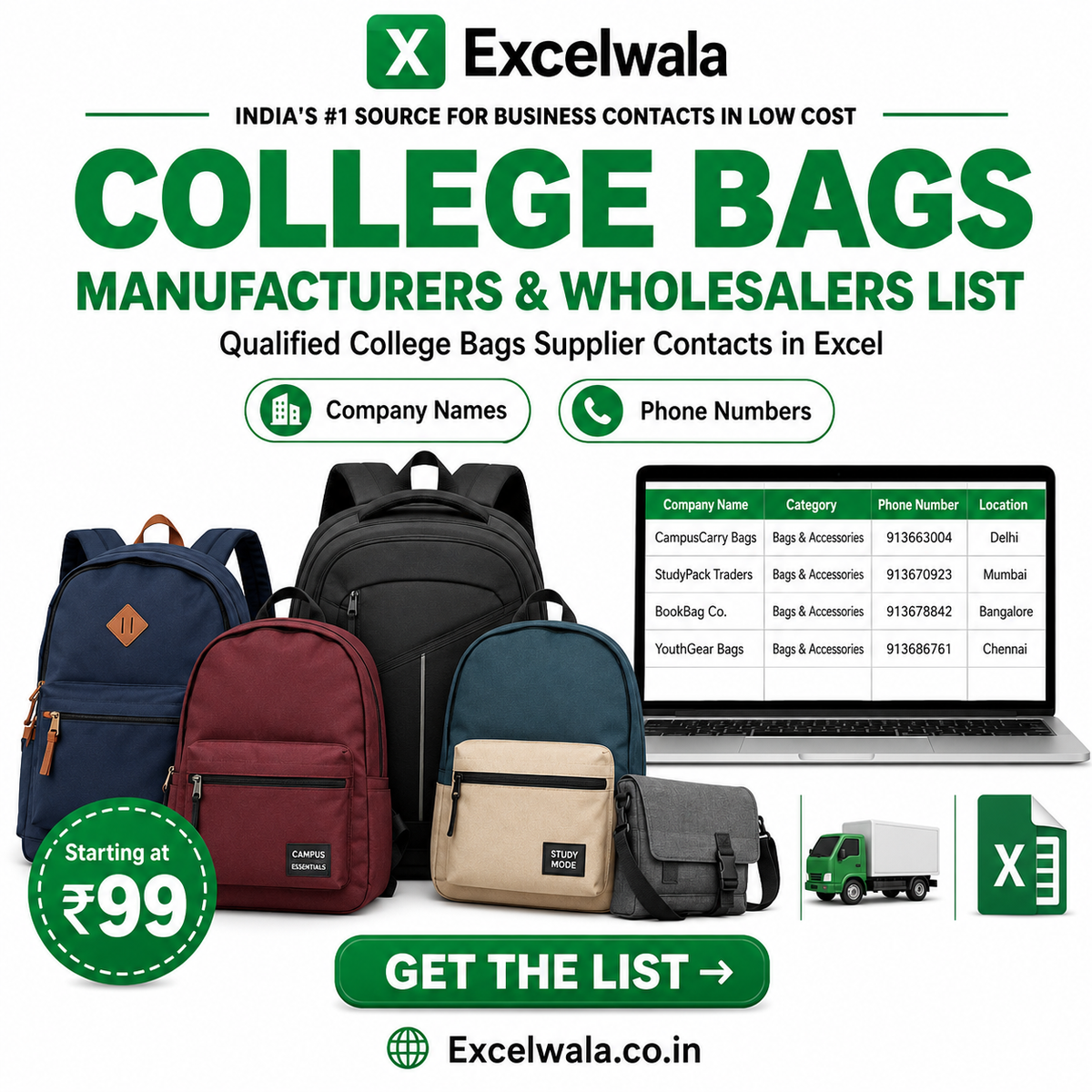 College Bags Manufacturers and Wholesalers List